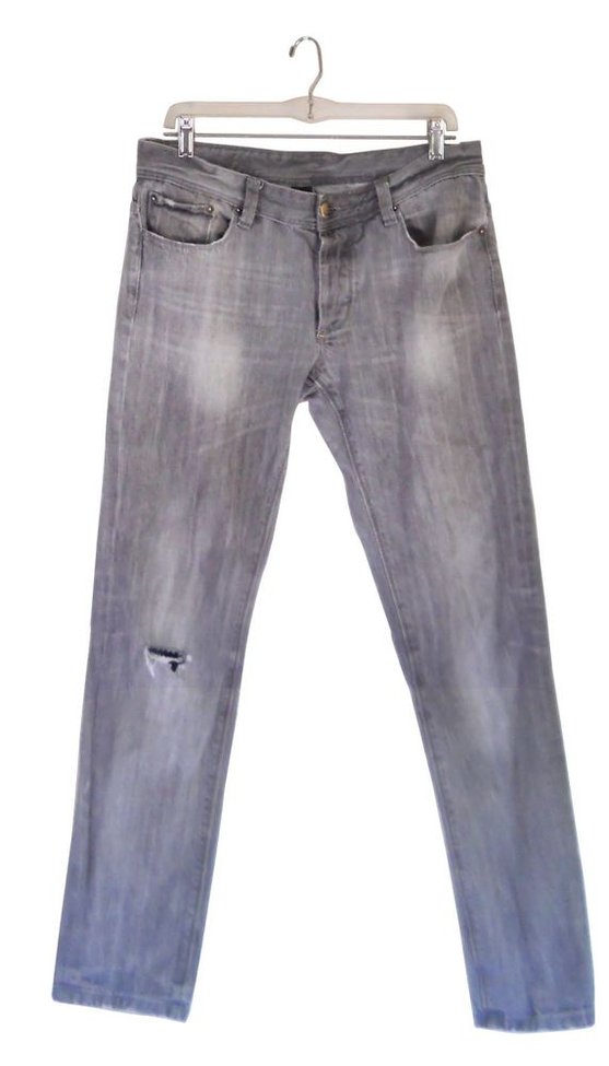 Skinny Jeans Men Black 32 x 32 Slim Fit with Hole Ripped David Mayer Naman | eBay