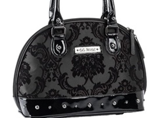 Rock Rebel GG Rose Damask Mini Madame Midnight Rockabilly Black Handbag Purse