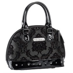 Rock Rebel GG Rose Damask Mini Madame Midnight Rockabilly Black Handbag Purse