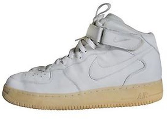 Nike Air Force 1 White Mid Size 12 2007 Basketball Shoe Sneaker Trainer | eBay