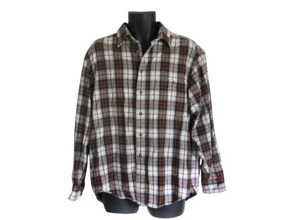 Lumbersexual Men Flannel Shirt 90s Grunge by ShineBrightVintage