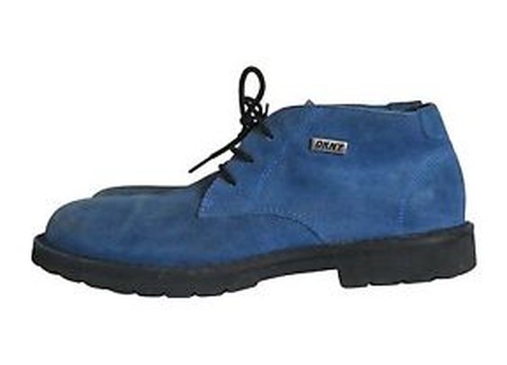 Blue Suede Boot DKNY Chukka Ankle 10.5 M Leather Men