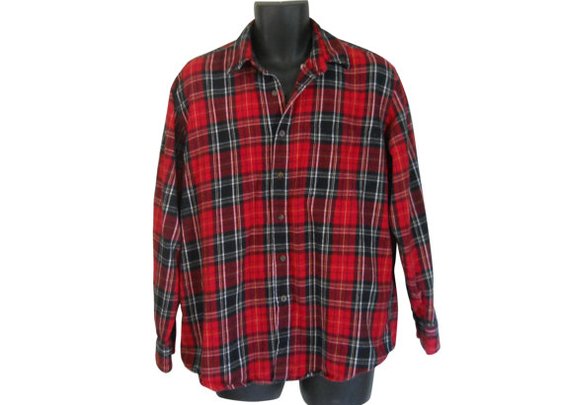 Lumbersexual Men Flannel Shirt Red Flannel by ShineBrightVintage