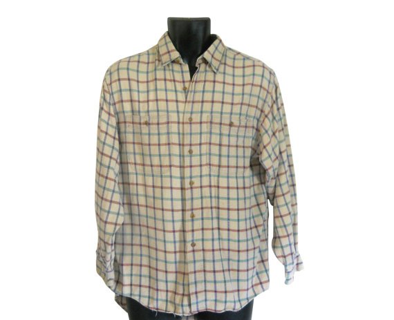 Lumbersexual Men Flannel Shirt 90s Grunge by ShineBrightVintage