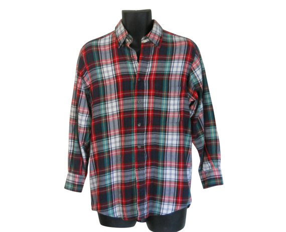 Lumbersexual Men Flannel Shirt Red Flannel by ShineBrightVintage