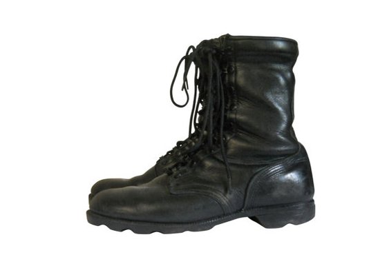 Black Combat Boot Men Grunge Military Boot by ShineBrightVintage