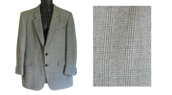 Plaid Blazer Men Blazer Wool Blazer Men by ShineBrightVintage