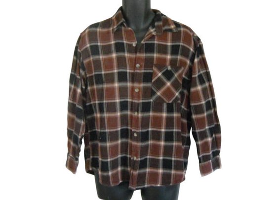 Lumbersexual Men Flannel Shirt 90s Grunge by ShineBrightVintage