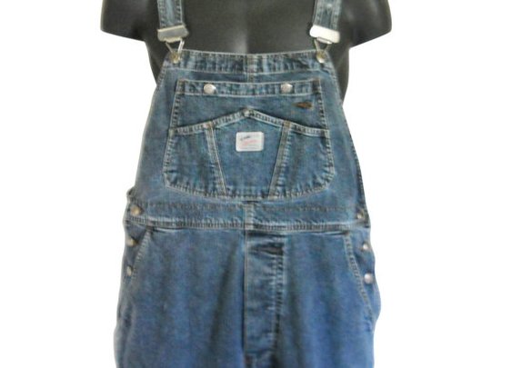 Men Overall Shorts Denim Overall Dungaree by ShineBrightVintage