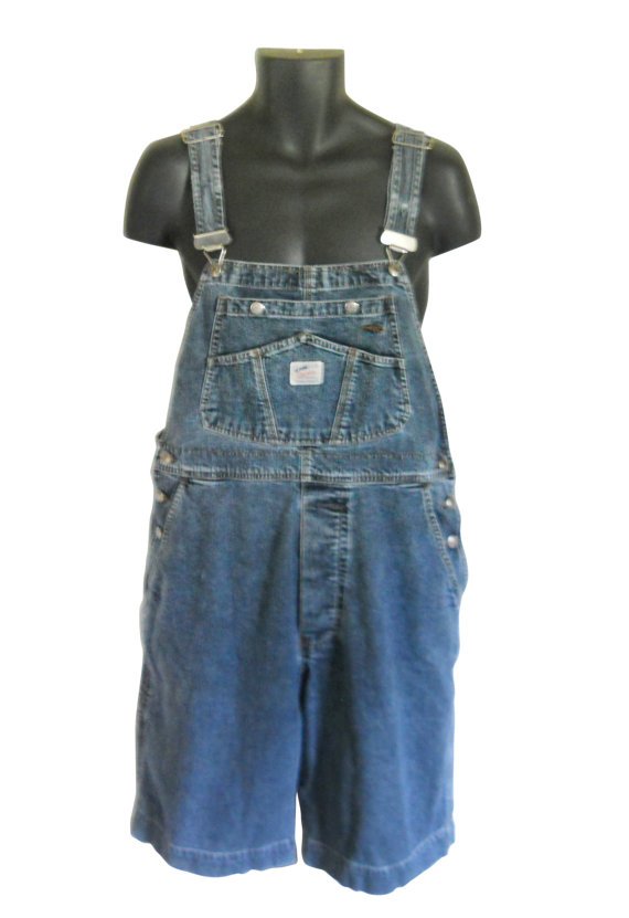 Men Overall Shorts Denim Overall Dungaree by ShineBrightVintage