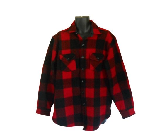 Lumbersexual Red Flannel Shirt Men Flannel by ShineBrightVintage