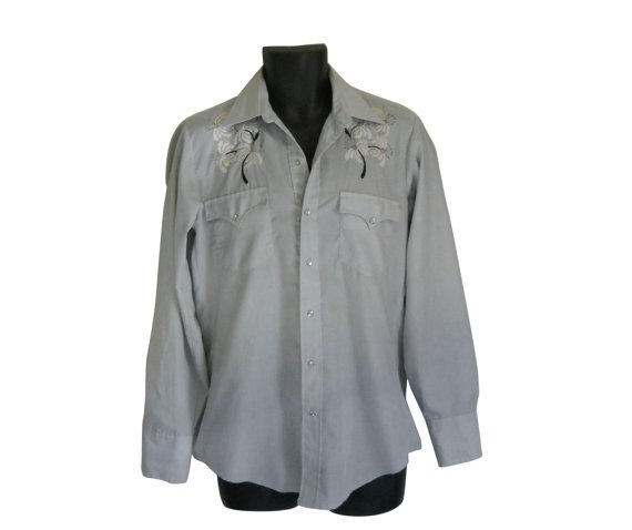 Vintage Western Shirt Men Rockabilly Shirt by ShineBrightVintage