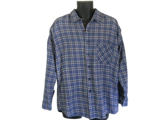 Lumbersexual Blue Flannel Shirt 90s Grunge by ShineBrightVintage