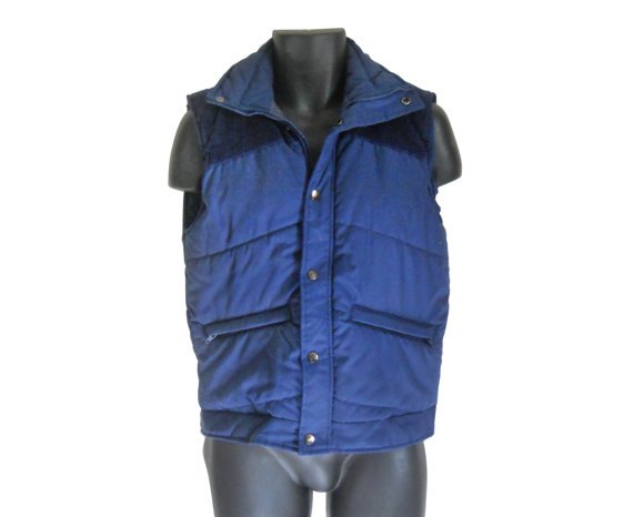 Puffy Vest Winter Vest Men Vest Ski Vest by ShineBrightVintage
