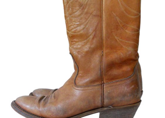 Cowboy Boot Men 8.5 Brown Cowboy Boot by ShineBrightVintage