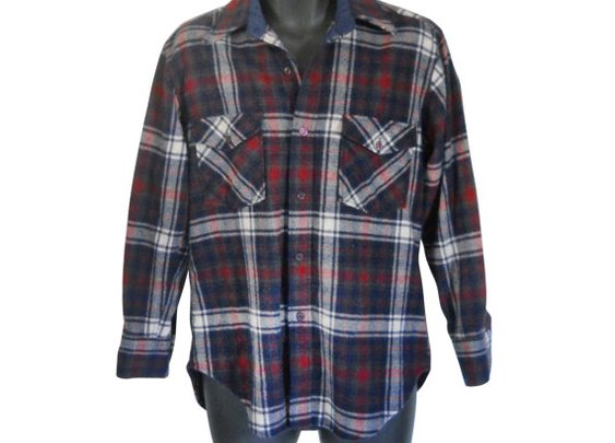 Lumbersexual Wool Flannel Shirt Men Flannel by ShineBrightVintage