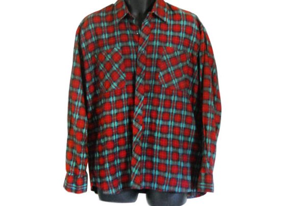 Lumbersexual Men Flannel Shirt Red Flannel by ShineBrightVintage