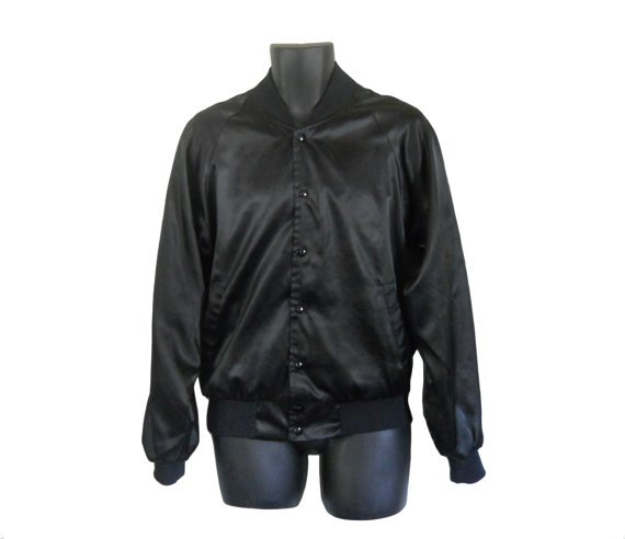 Vintage Black Bomber Jacket Men Bomber by ShineBrightVintage