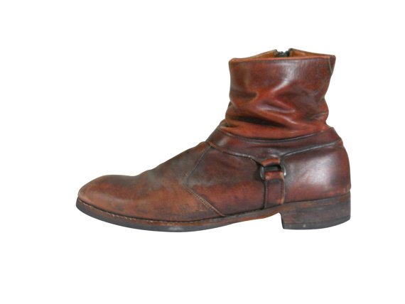 Men Brown Boot Men Boot 10 Leather Brown by ShineBrightVintage