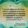 Management Paper Keeps its Promise