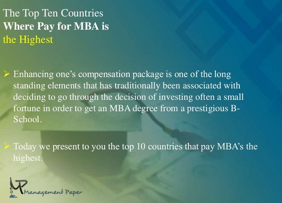 Countries With Top Pay Packages for MBAs